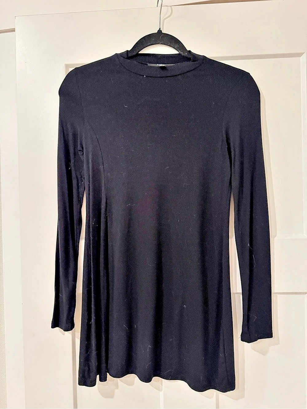 Lulus Long Sleeve Tunic with Side Slit in Black Size Small